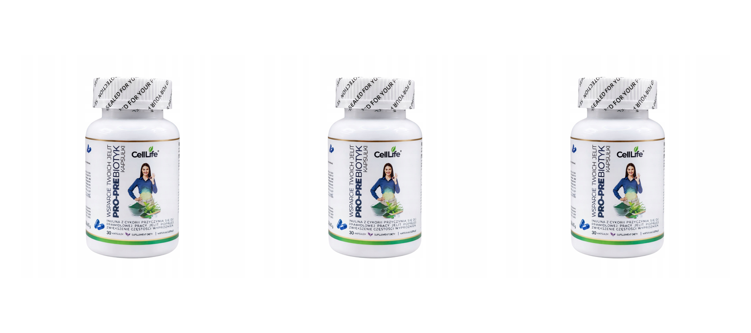 Suplement diety CELL LIFE PRO-PRE BIOTIC wsparcie twoich jelit 30 kapsułek — Pakiet 3 szt.