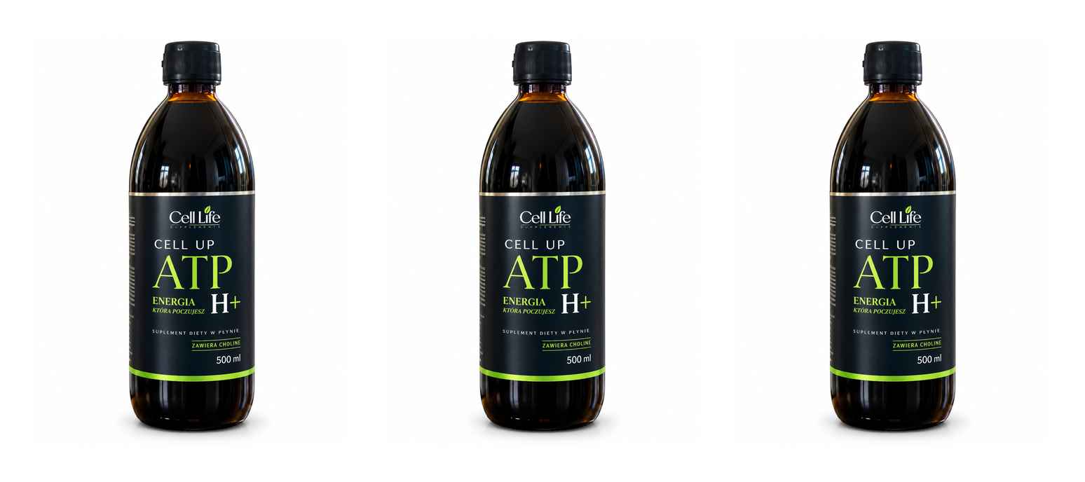 Cell Up ATP H+ 500ml Suplement Energia Koncentracja Odporność — Pakiet 3 szt.