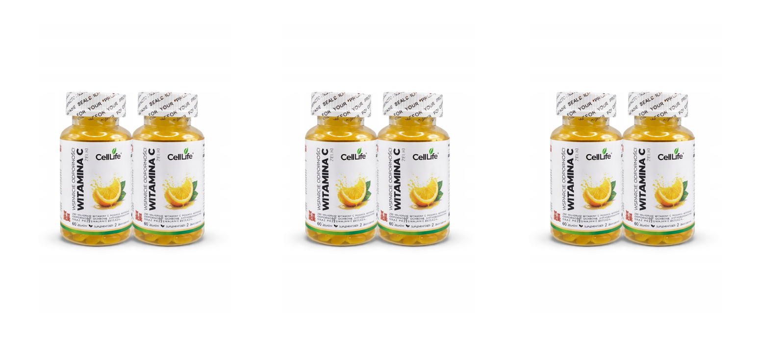 Suplement diety Cell-Life WITAMINA C w ŻELKACH 2szt odporność - 120 sztuk — Pakiet 3 szt.
