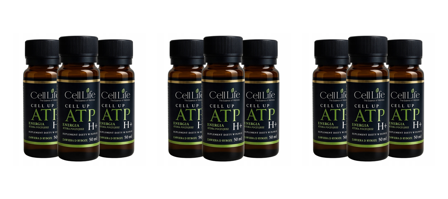 CELL UP ATP H+ Gingko biloba D-Ryboza w Płynie 3x50ml Koncentracja Energia — Pakiet 3 szt.