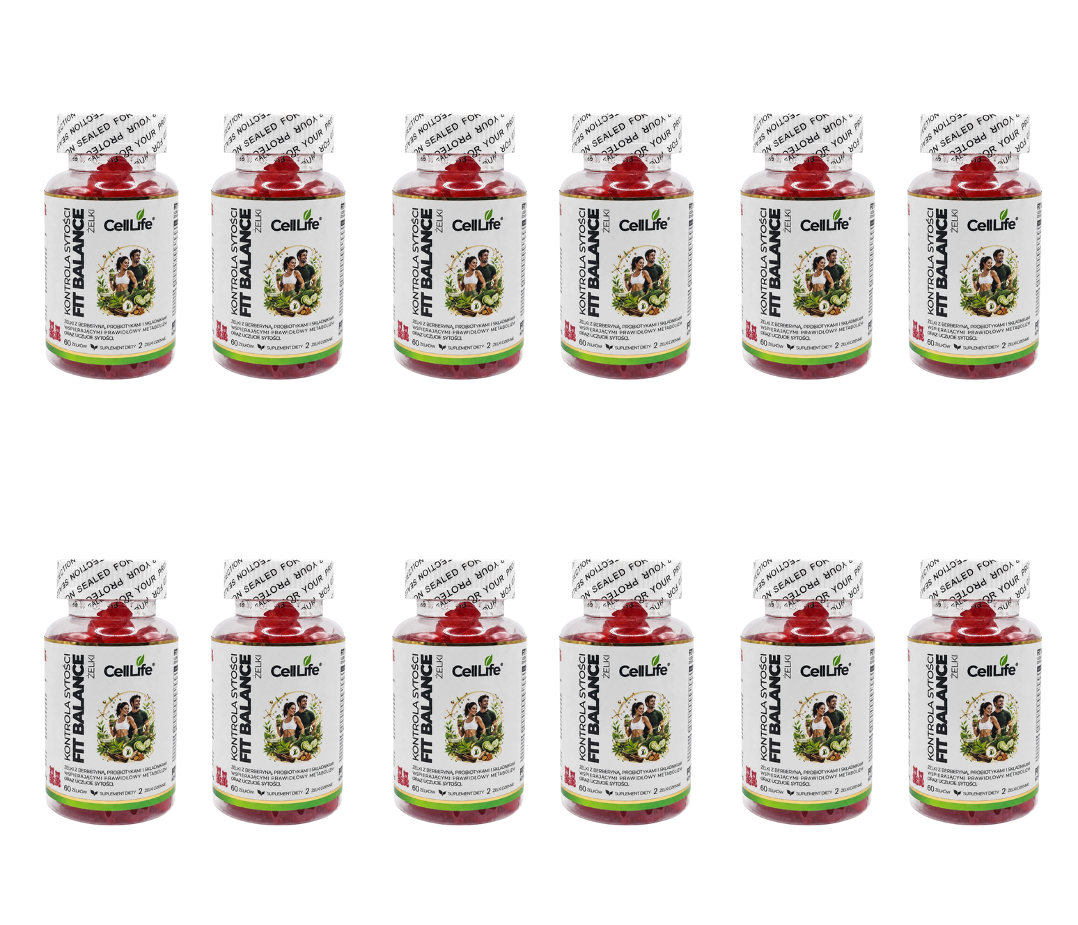 Kontrola Apetytu Berberyna Konjac CELL LIFE Fit Balance 120 żelków — Pakiet 6 szt.