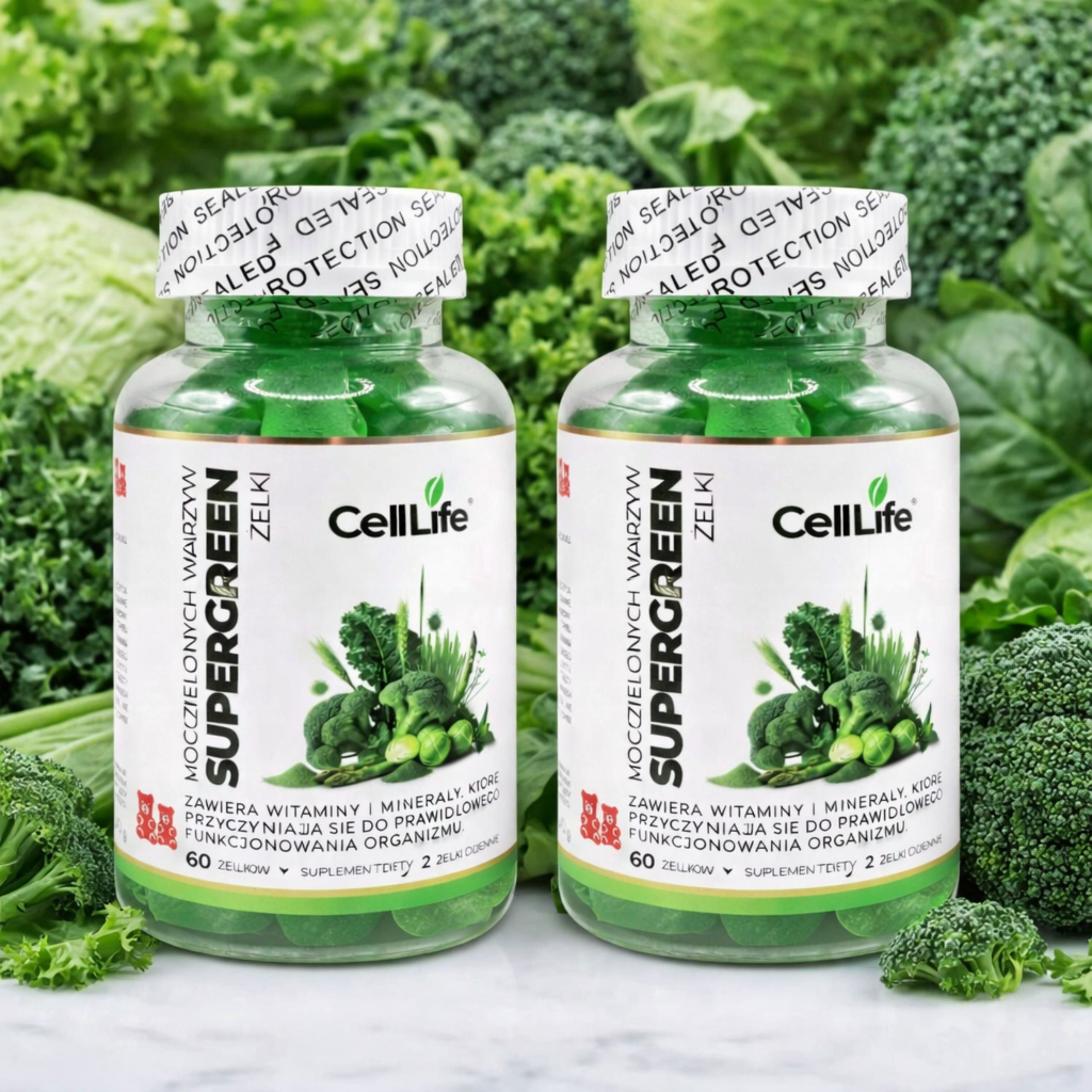 Suplement diety Cell-Life Supergreen Moc zielonych warzyw żelki 120 sztuk