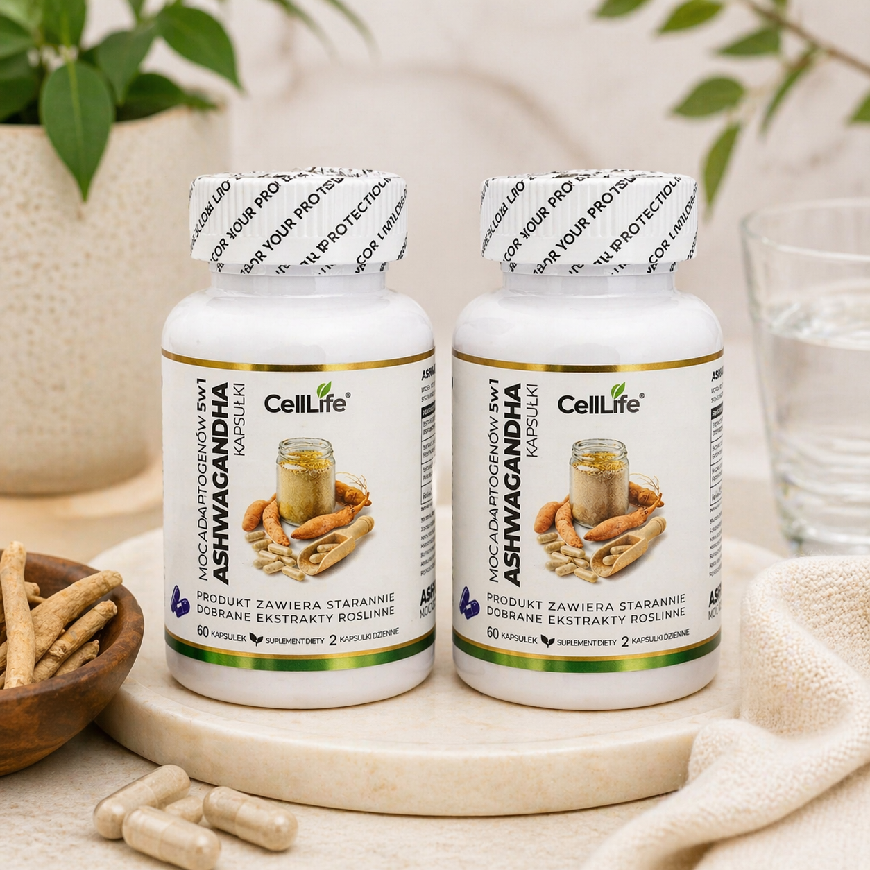 Suplement diety CELL LIFE ASHWAGANHA moc adaptogenów 15w1 120 kapsułek