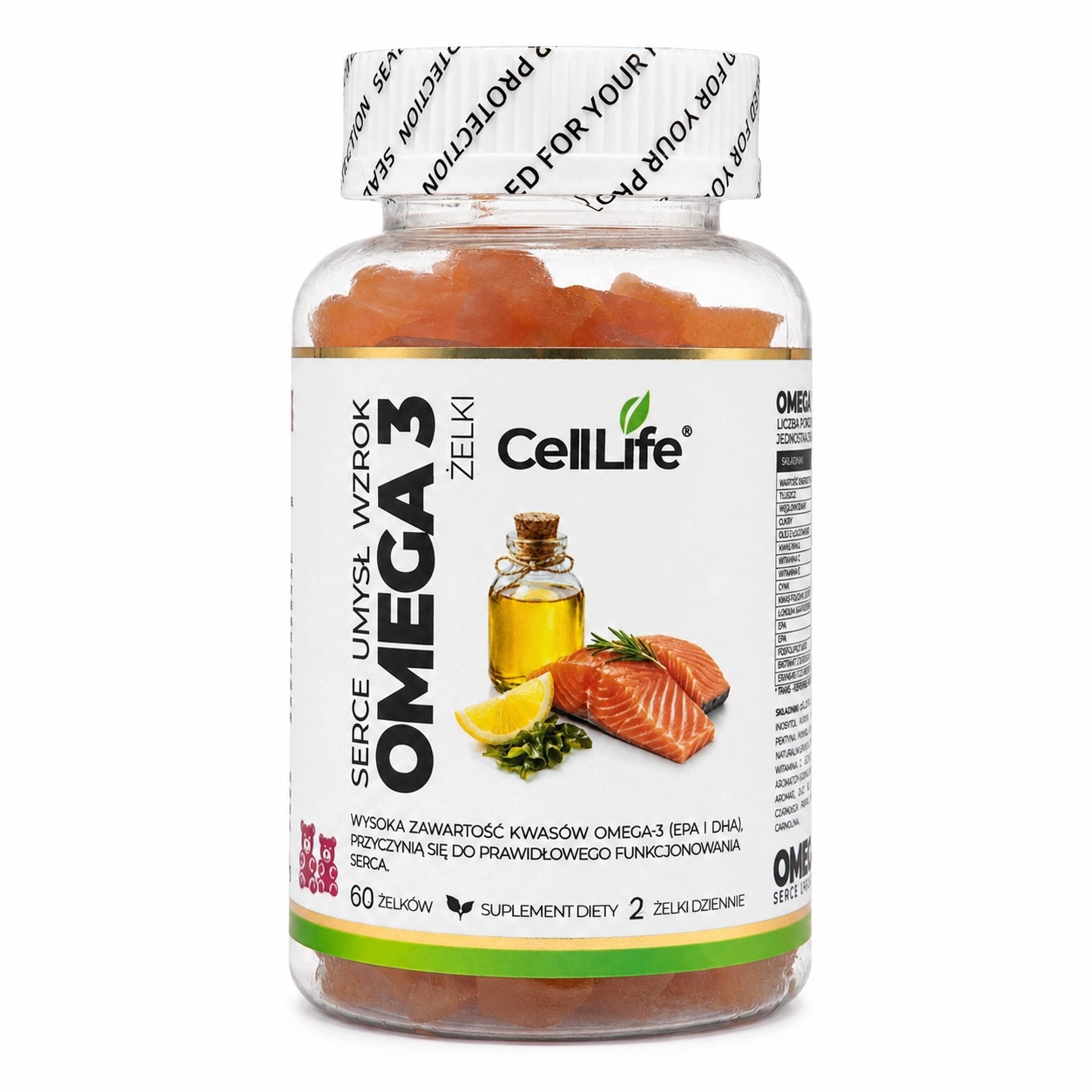 Cell Life Omega 3 Żelki Olej z Alg Morskich EPA DHA 1000 mg 120 szt.