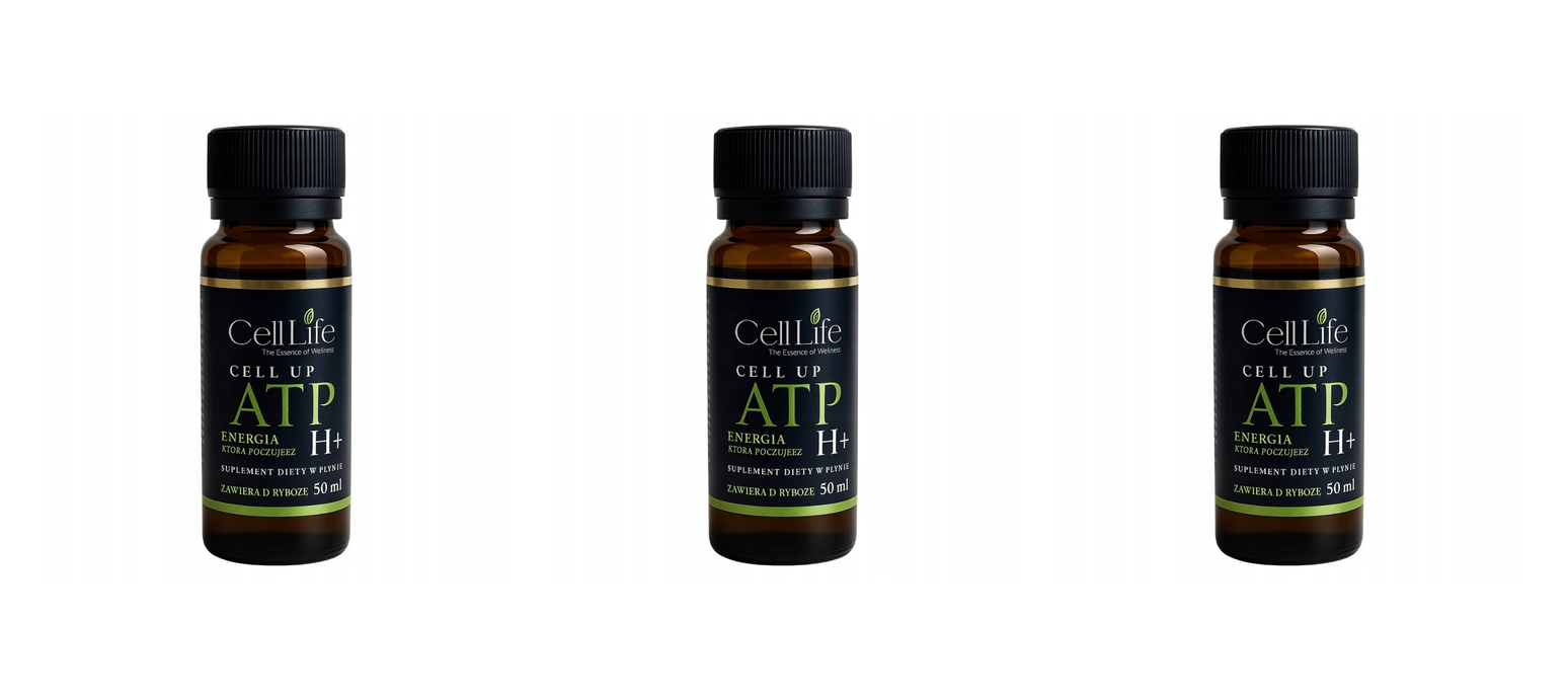 CELL UP ATP H+ Gingko biloba D-Ryboza w Płynie 50ml Koncentracja Energia — Pakiet 3 szt.