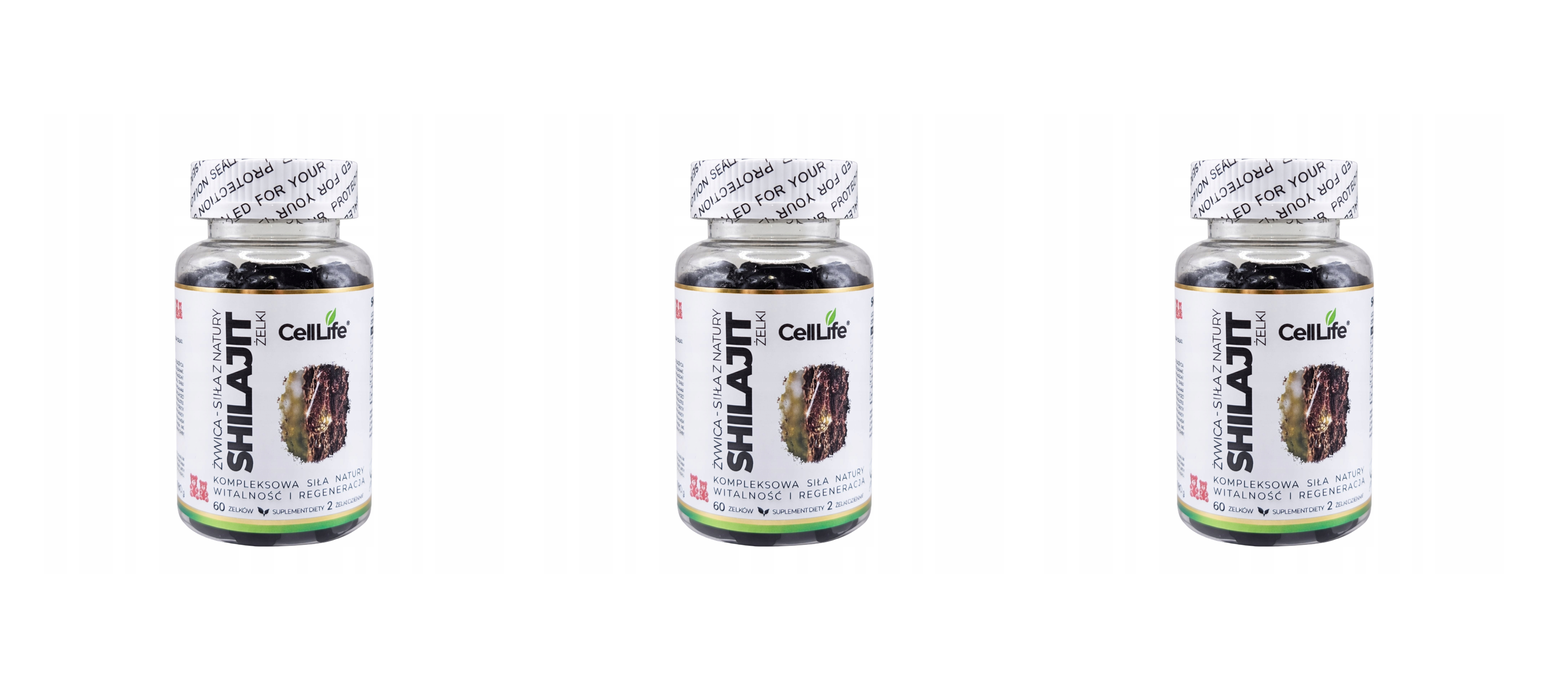 SHILAJIT Żelki z żywicy naturalnej Witalność i regeneracja organizmu 60szt — Pakiet 3 szt.