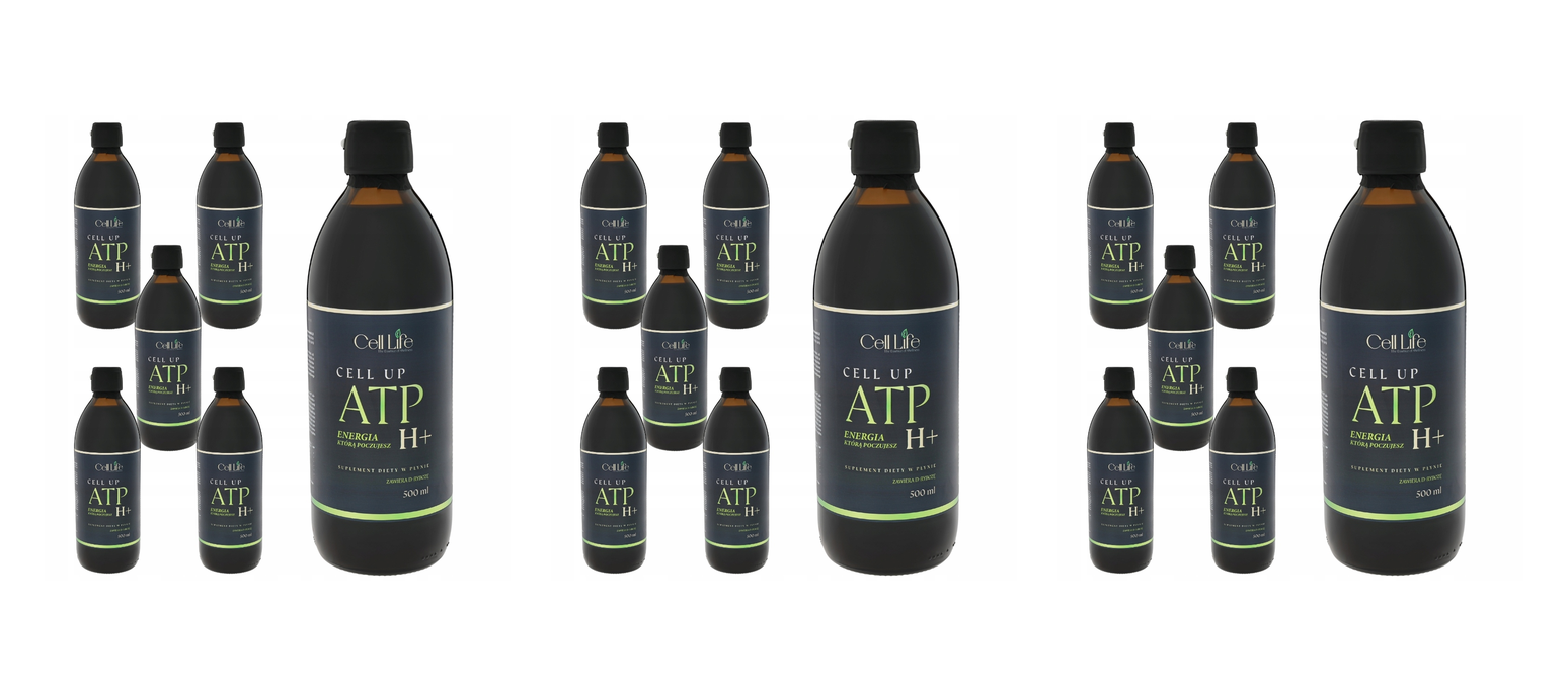 Cell Up ATP H+ 5x 500ml Suplement Energia Koncentracja Odporność — Pakiet 3 szt.