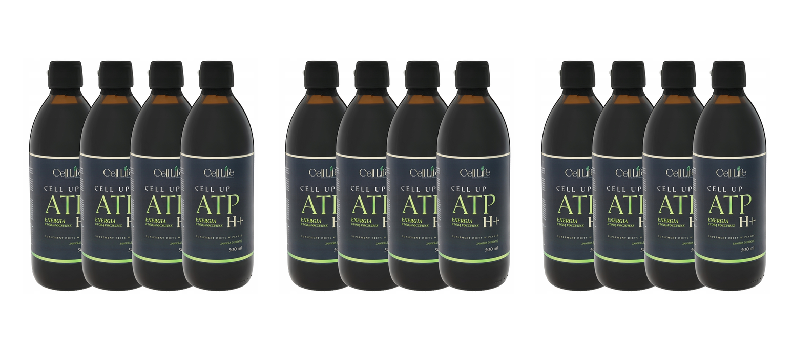 Cell Up ATP H+ 4x500ml Energia Koncentracja Odporność Suplement — Pakiet 3 szt.
