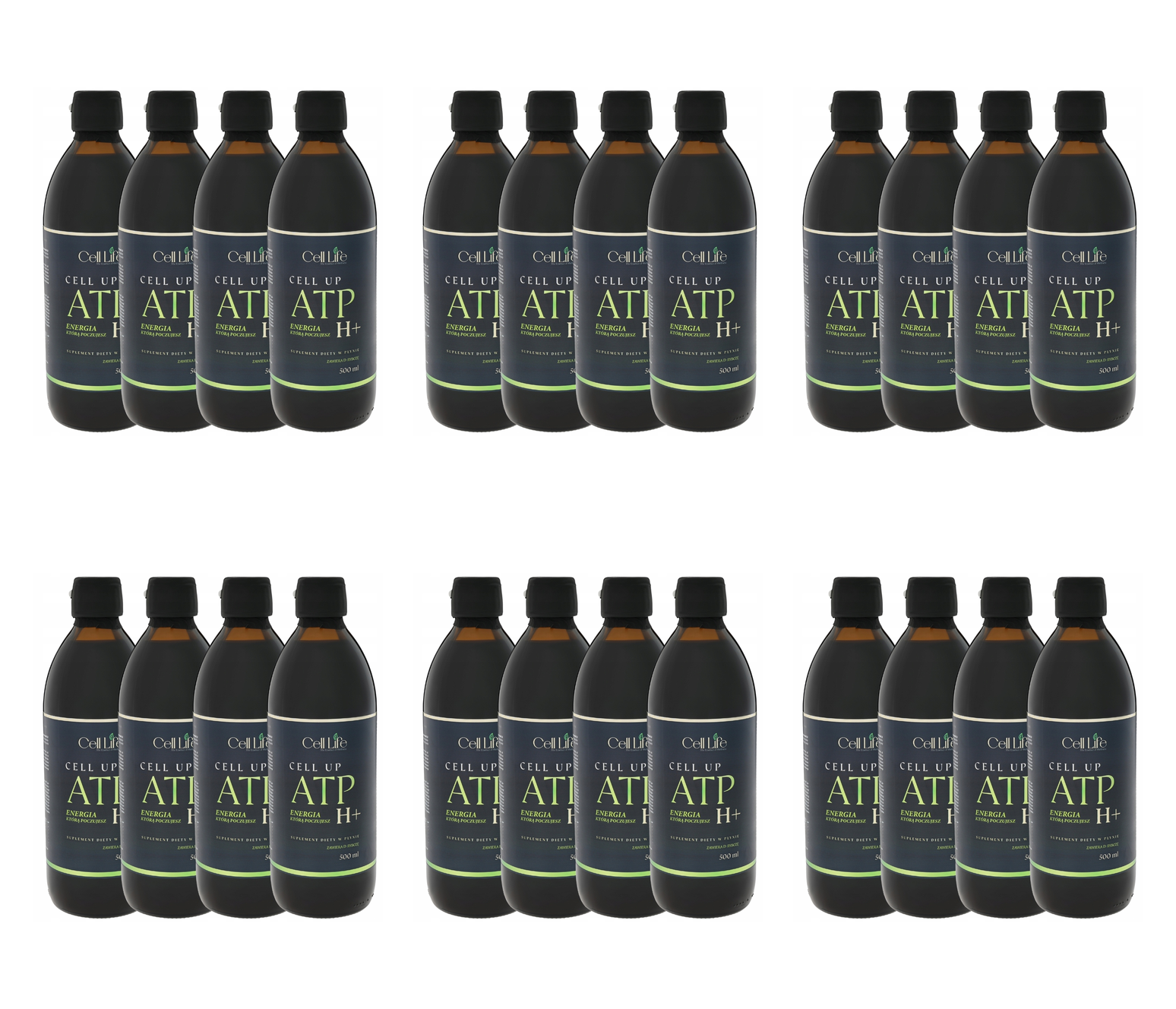 Cell Up ATP H+ 4x500ml Energia Koncentracja Odporność Suplement — Pakiet 6 szt.