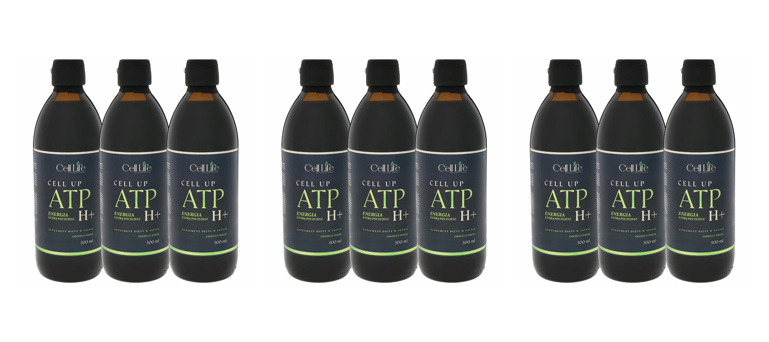 Cell Up ATP H+ 3x 500ml Suplement Energia Koncentracja Odporność — Pakiet 3 szt.