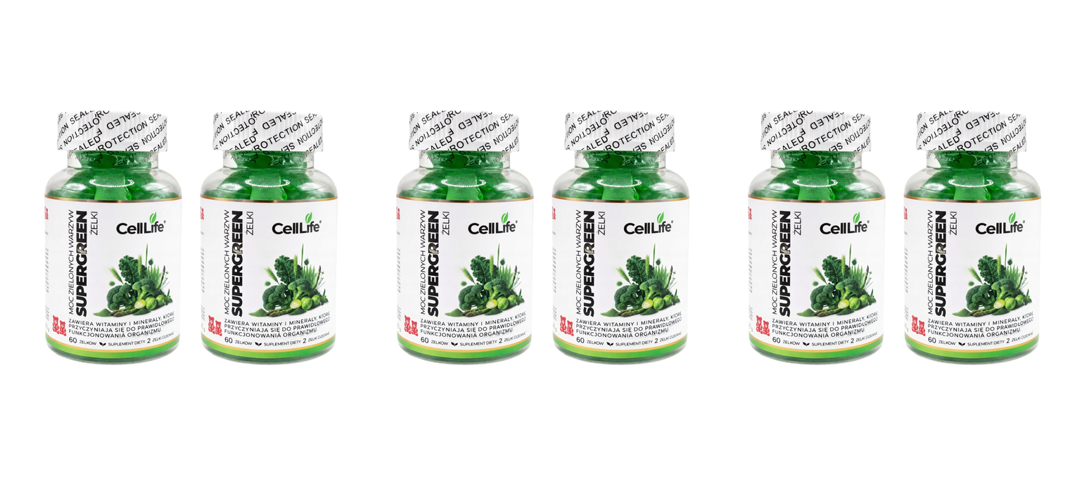 Suplement diety Cell-Life Supergreen Moc zielonych warzyw żelki 120 sztuk — Pakiet 3 szt.