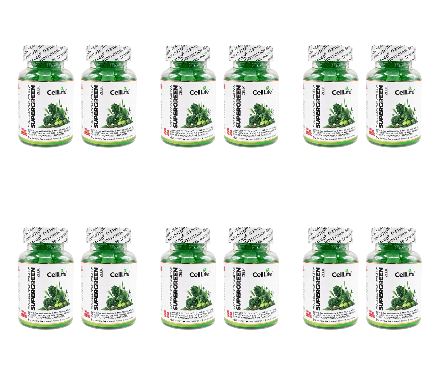 Suplement diety Cell-Life Supergreen Moc zielonych warzyw żelki 120 sztuk — Pakiet 6 szt.