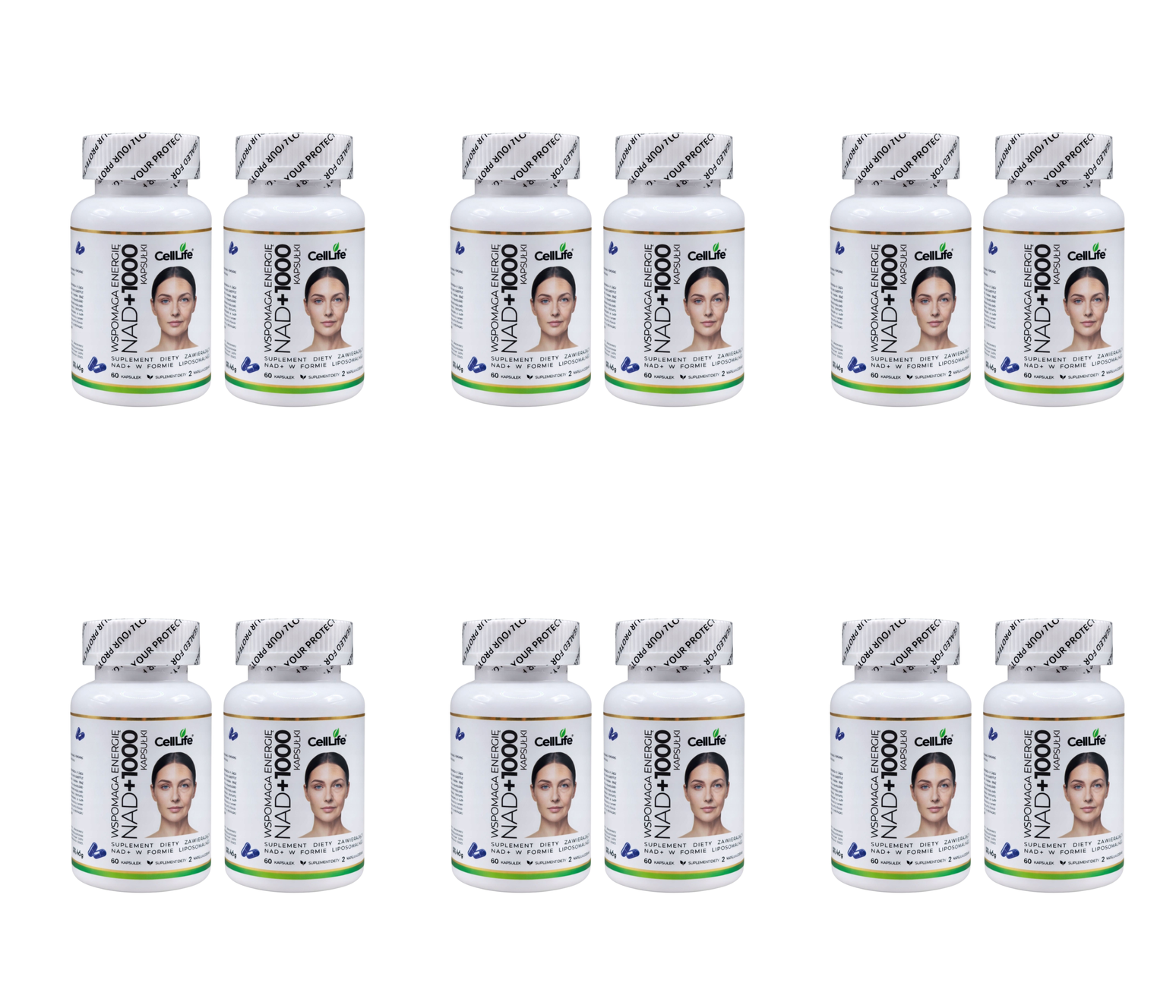 Suplement diety CELL LIFE NAD+1000 wspomaga energię 120 kapsułek — Pakiet 6 szt.
