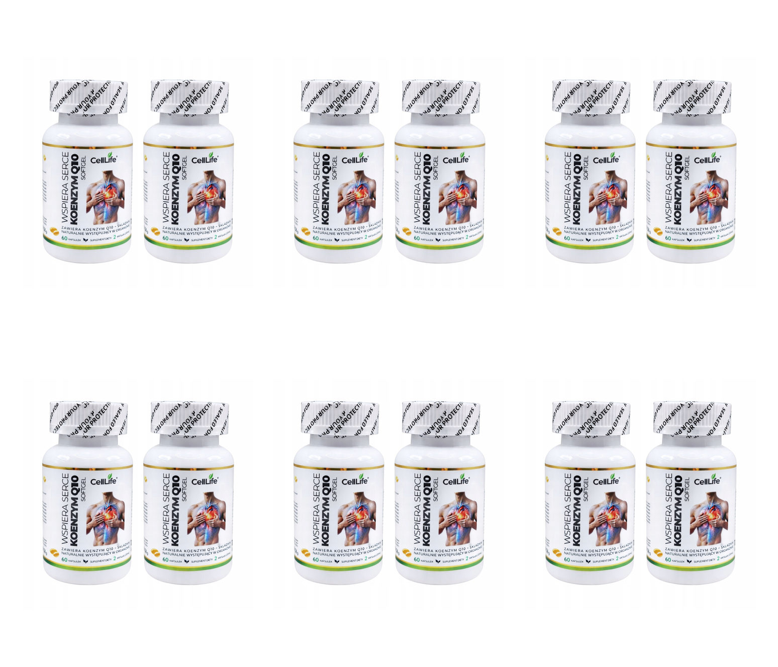 Koenzym Q10 - 400 mg 2x60szt kapsułki Cell Life — Pakiet 6 szt.