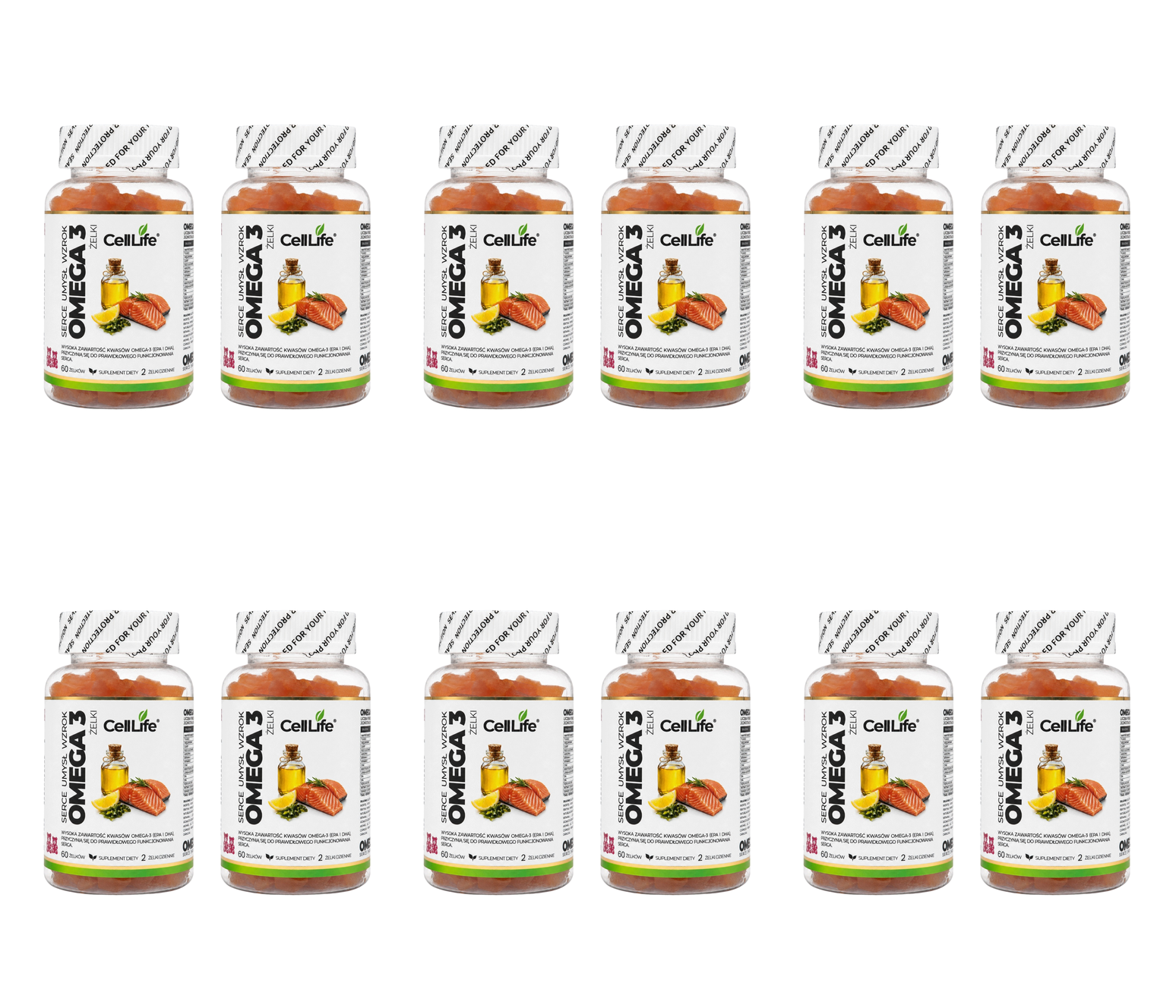 Cell Life Omega 3 Żelki Olej z Alg Morskich EPA DHA 1000 mg 120 szt. — Pakiet 6 szt.