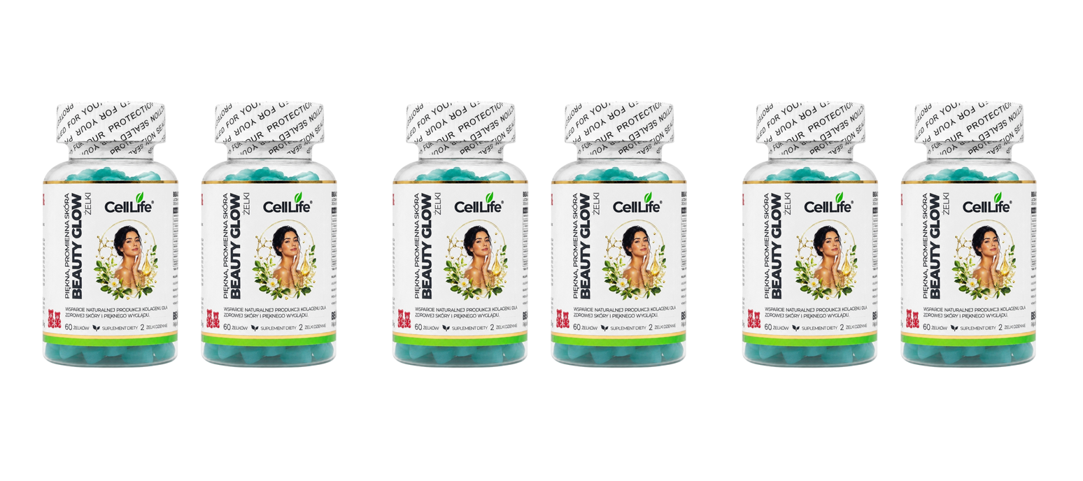 Cell Life Beauty Glow Żelki włosy skóra paznokcie L-Glutation 500 mg 120szt. — Pakiet 3 szt.