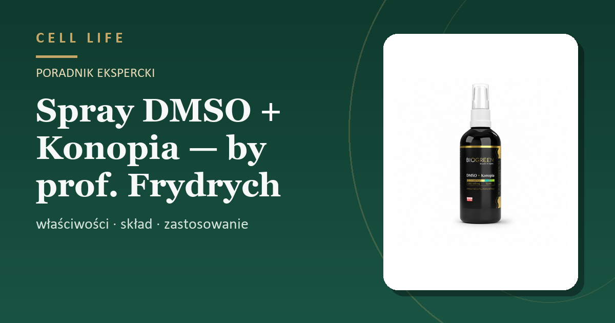 Spray DMSO + Konopia — by prof. Frydrych — właściwości, skład i zastosowanie
