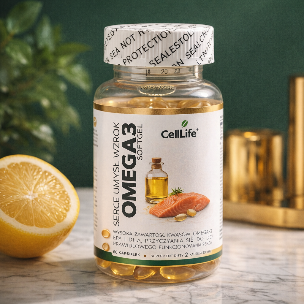 Suplement diety Cell-Life OMEGA 3, 60 kapsułek - BEZ RYBIEGO POSMAKU