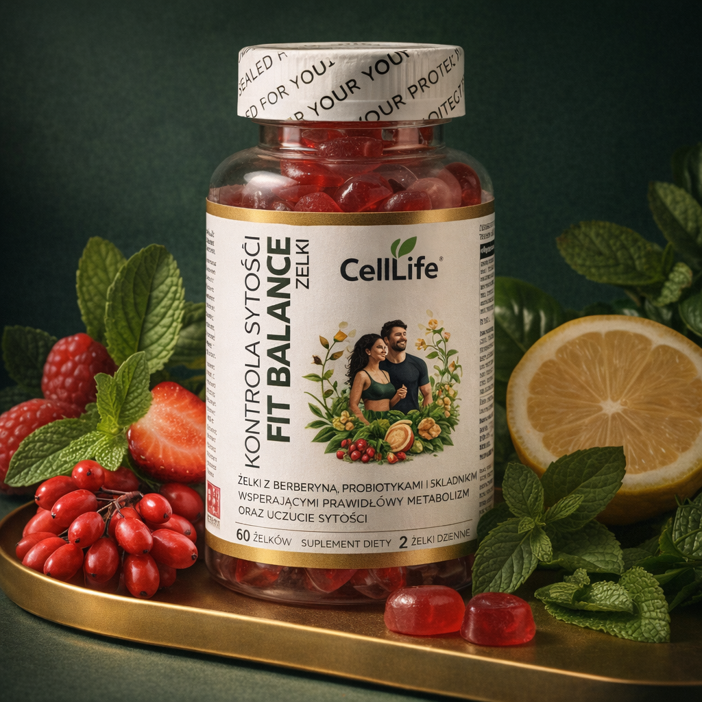 Kontrola Apetytu Berberyna Konjac CELL LIFE Fit Balance 60 żelków