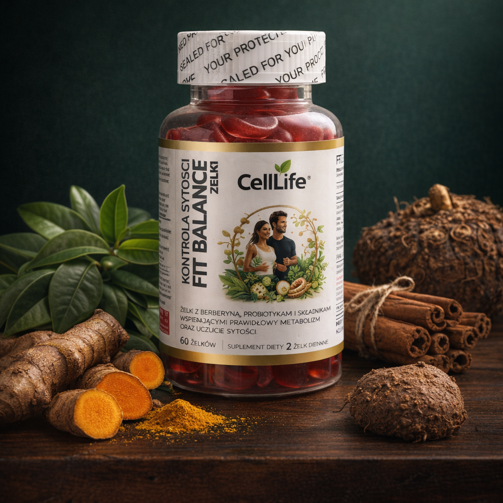 Kontrola Apetytu Berberyna Konjac CELL LIFE Fit Balance 60 żelków