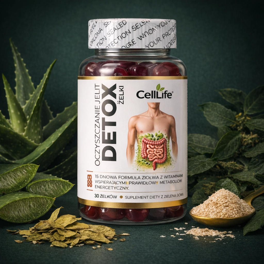 Suplement diety Cell Life Detox oczyszczanie jelit żelki 30 szt Pomarańcza