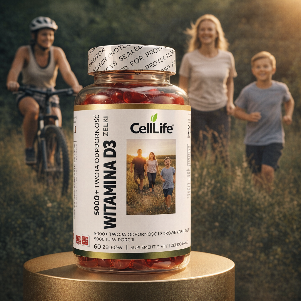Suplement diety CELL LIFE Witamina D3 o smaku malinowym 60 żelków