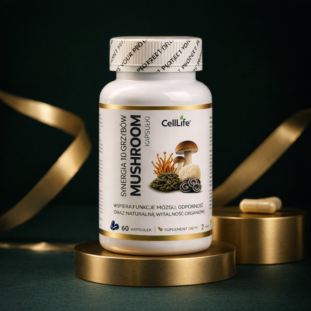 Suplement diety CELL LIFE MUSHROOM synergia 10 grzybów 60 kapsułek