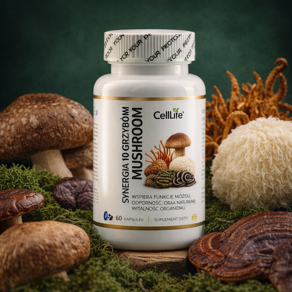 Suplement diety CELL LIFE MUSHROOM synergia 10 grzybów 60 kapsułek
