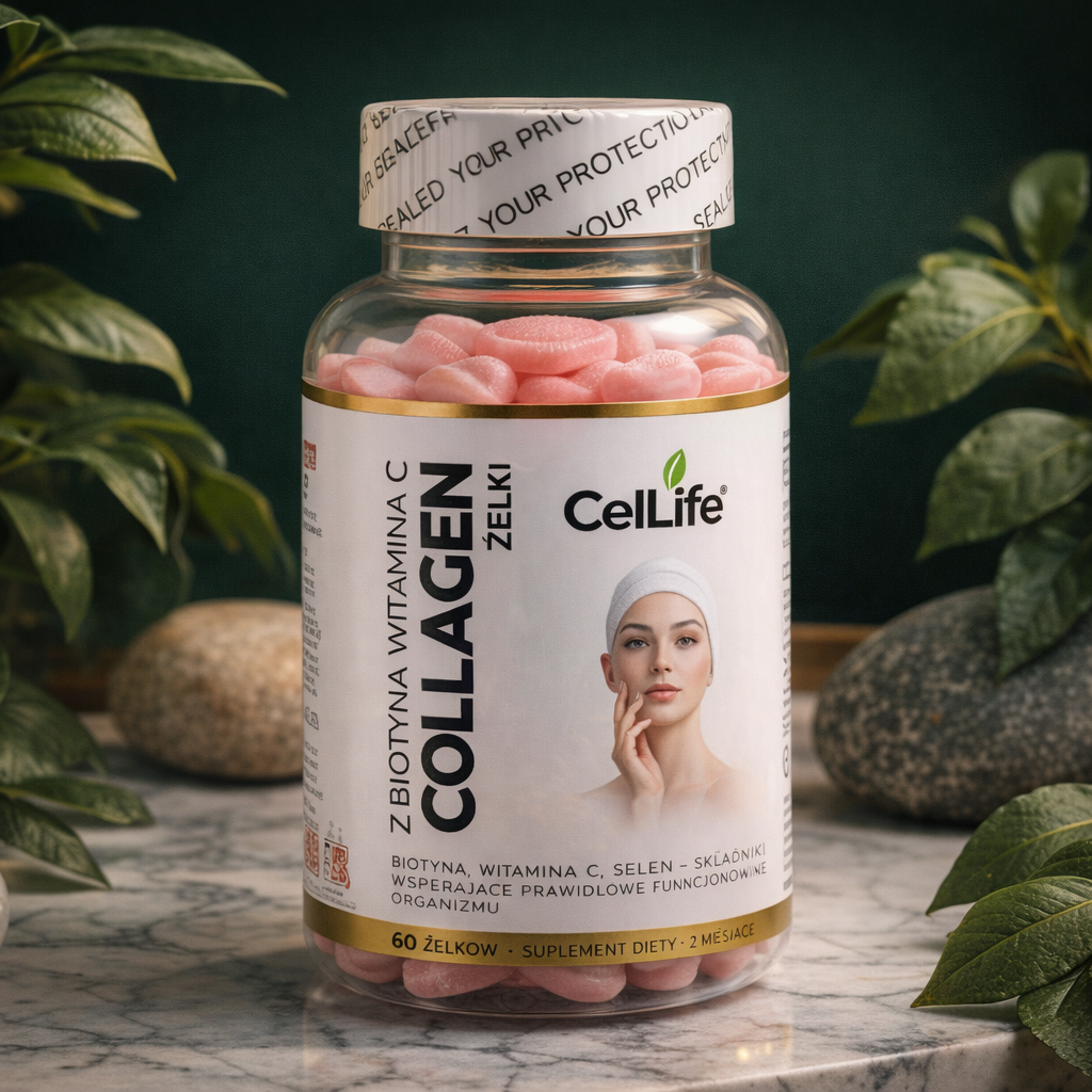 Suplement diety CELL LIFE Collagen z biotyną i witaminą C 60 żelków