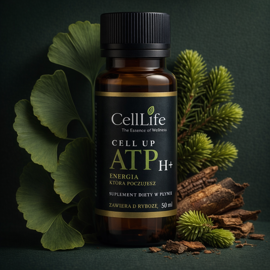 CELL UP ATP H+ Gingko biloba D-Ryboza w Płynie 50ml Koncentracja Energia