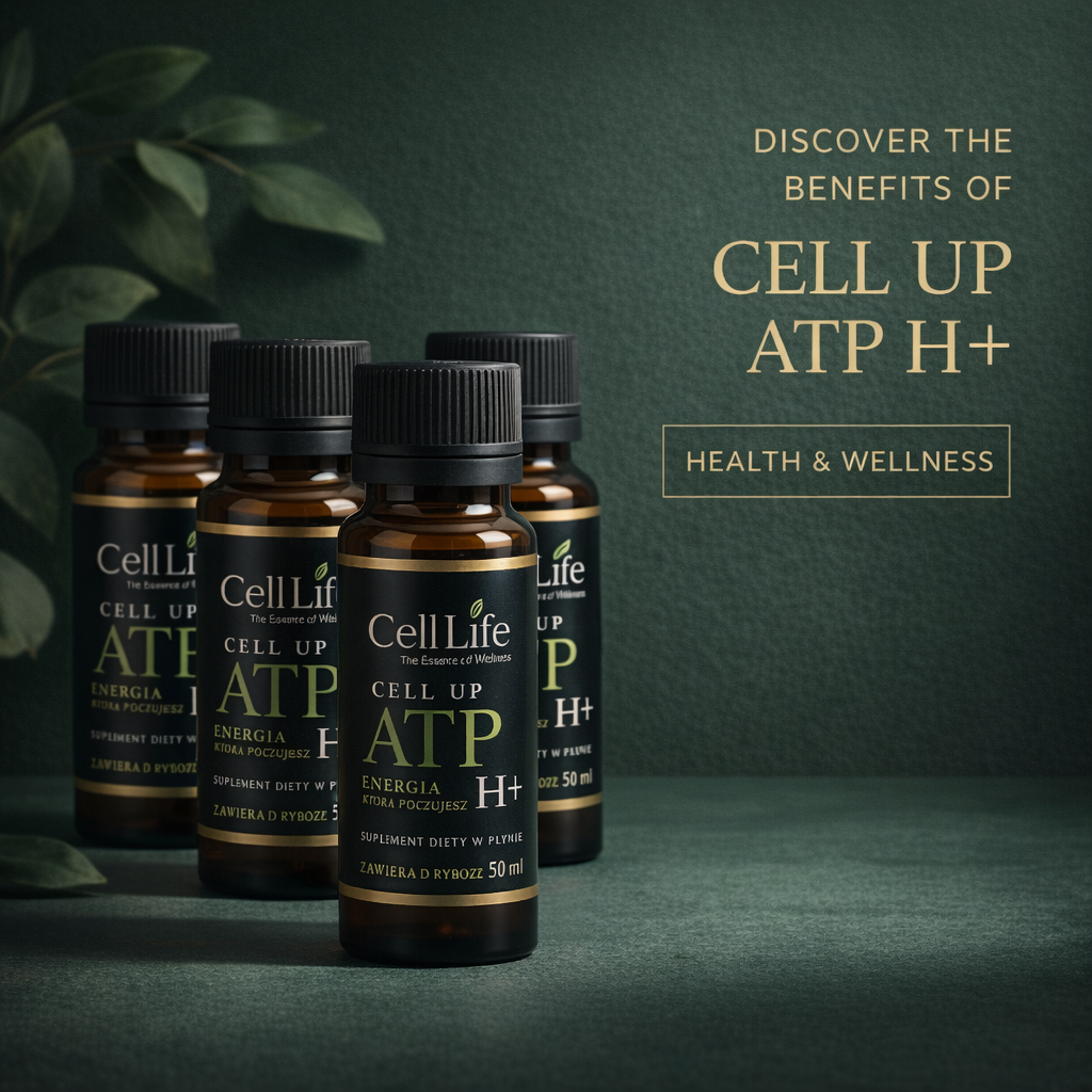 CELL UP ATP H+ Gingko biloba D-Ryboza w Płynie 4x50ml Koncentracja Energia