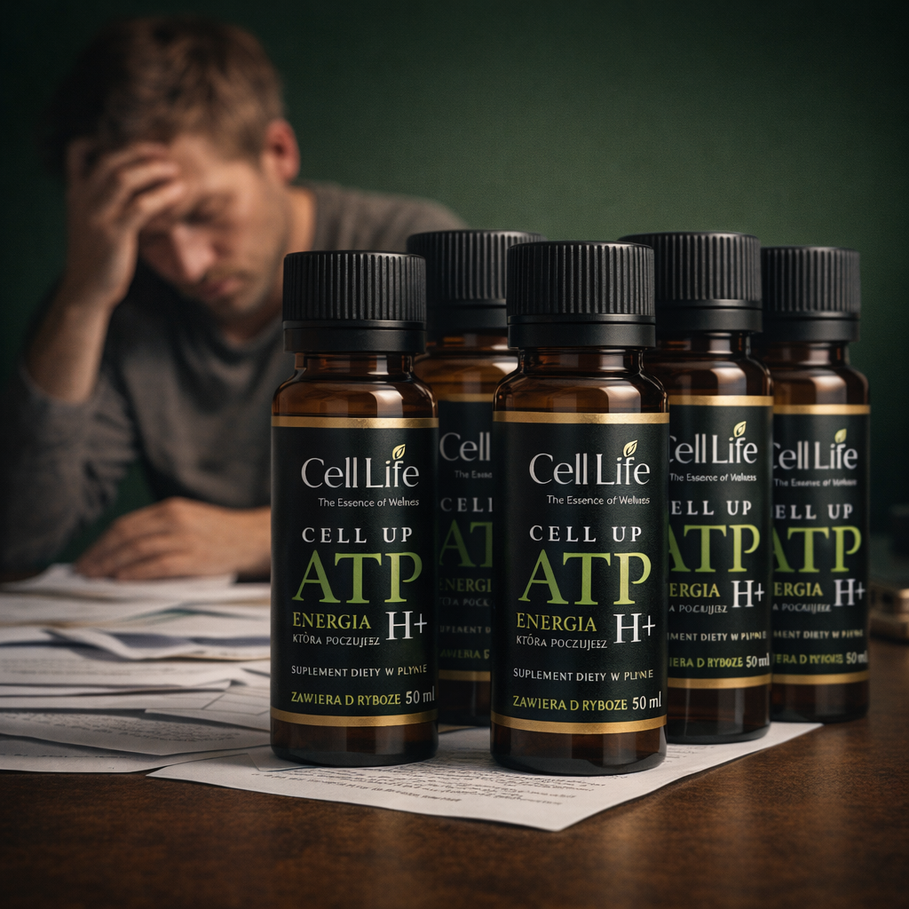 CELL UP ATP H+ Gingko biloba D-Ryboza w Płynie 4x50ml Koncentracja Energia