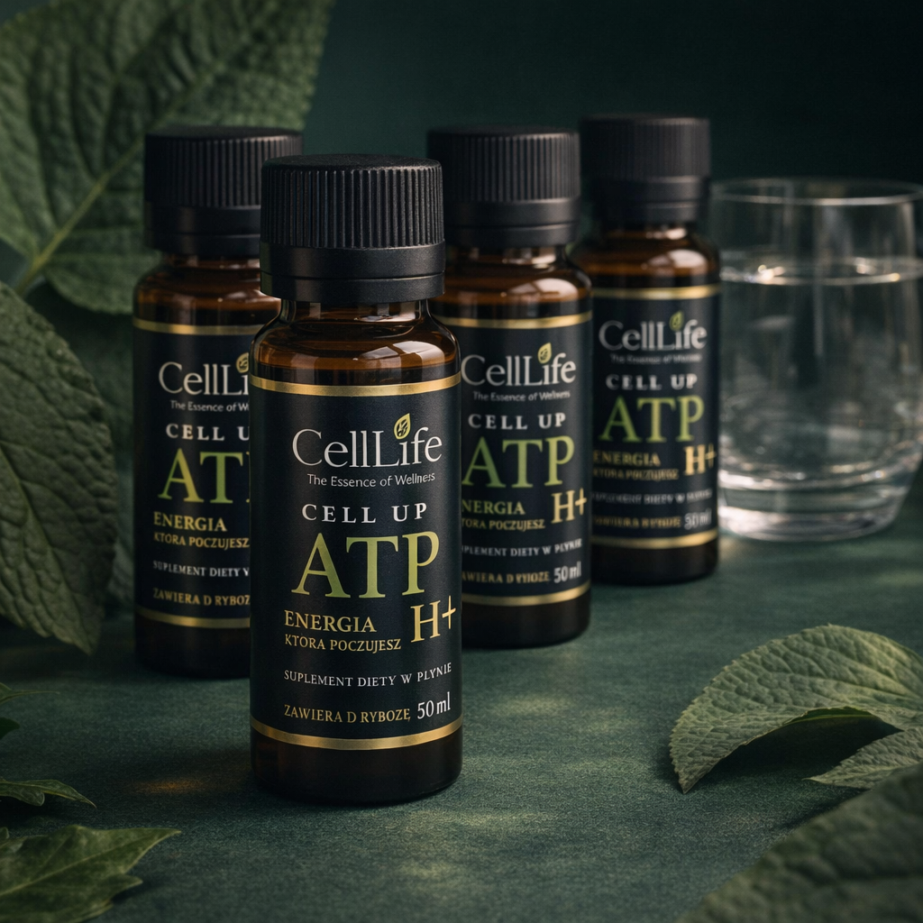 CELL UP ATP H+ Gingko biloba D-Ryboza w Płynie 4x50ml Koncentracja Energia