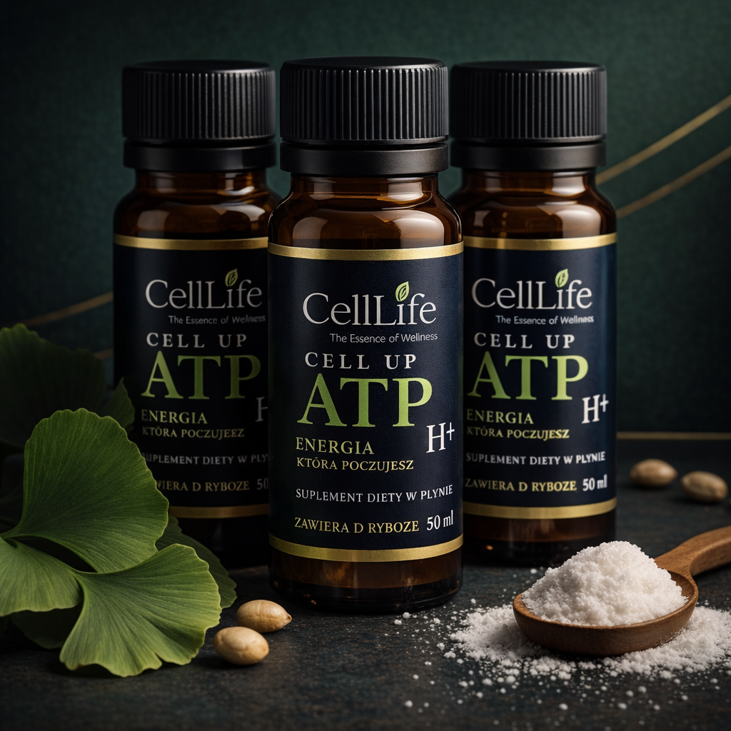 CELL UP ATP H+ Gingko biloba D-Ryboza w Płynie 3x50ml Koncentracja Energia