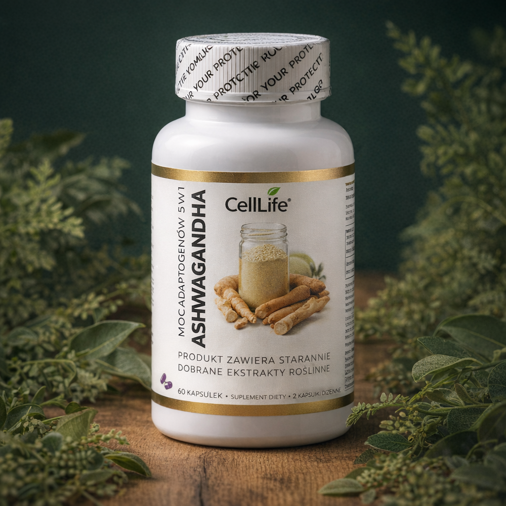 Suplement diety CELL LIFE ASHWAGANHA moc adaptogenów 15w1 60 kapsułek