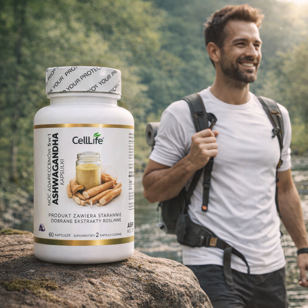 Suplement diety CELL LIFE ASHWAGANHA moc adaptogenów 15w1 60 kapsułek