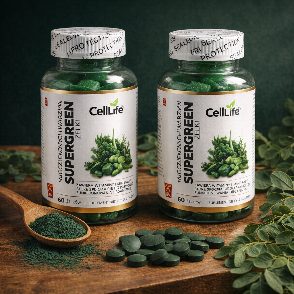 Suplement diety Cell-Life Supergreen Moc zielonych warzyw żelki 120 sztuk