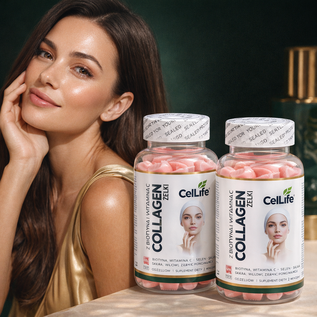 Suplement diety CELL LIFE Collagen z biotyną i witaminą C 120 żelków