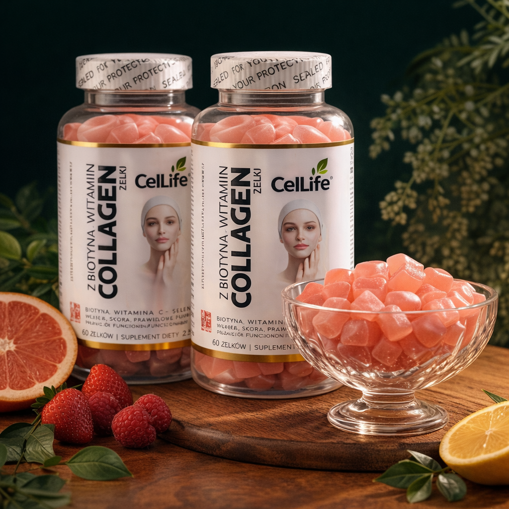 Suplement diety CELL LIFE Collagen z biotyną i witaminą C 120 żelków
