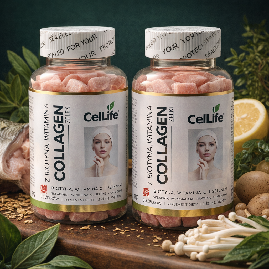 Suplement diety CELL LIFE Collagen z biotyną i witaminą C 120 żelków
