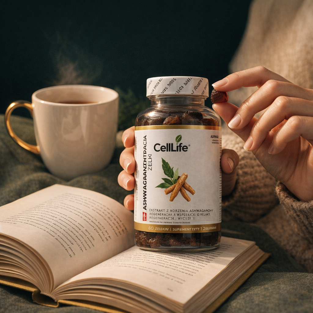 Suplement diety CELL LIFE ASHWAGANDHA energia i koncentracja 2x60 żelków
