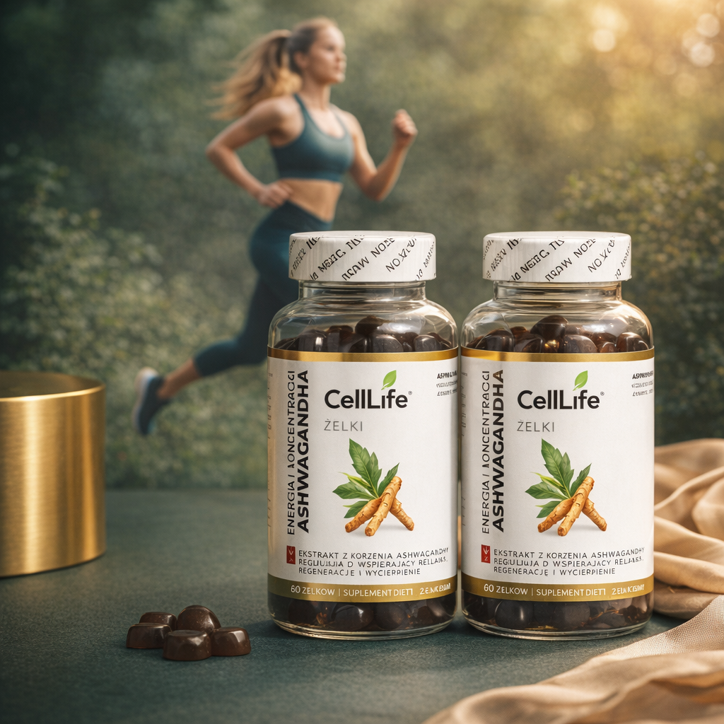 Suplement diety CELL LIFE ASHWAGANDHA energia i koncentracja 2x60 żelków