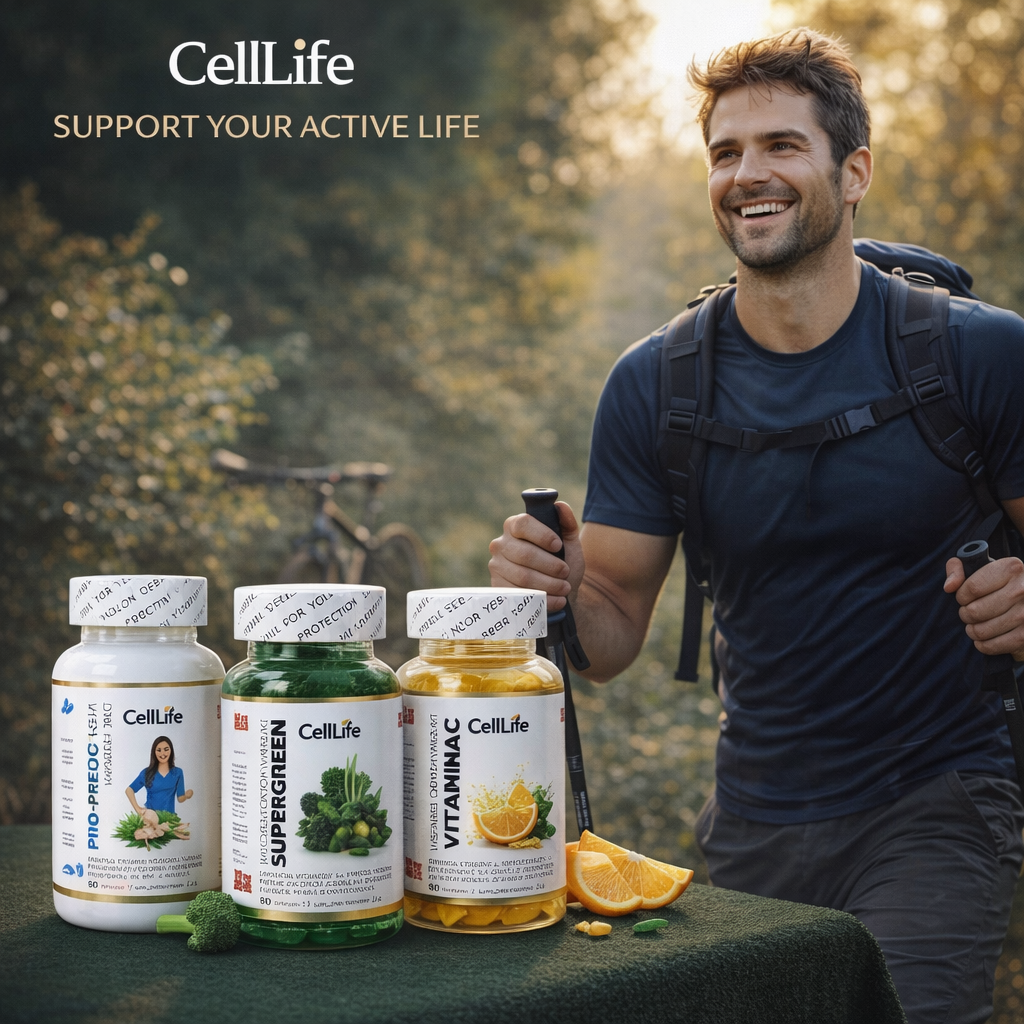 Suplementy diety Cell Life Odporność Jelita Witamina C SuperGreen Prebiotyk