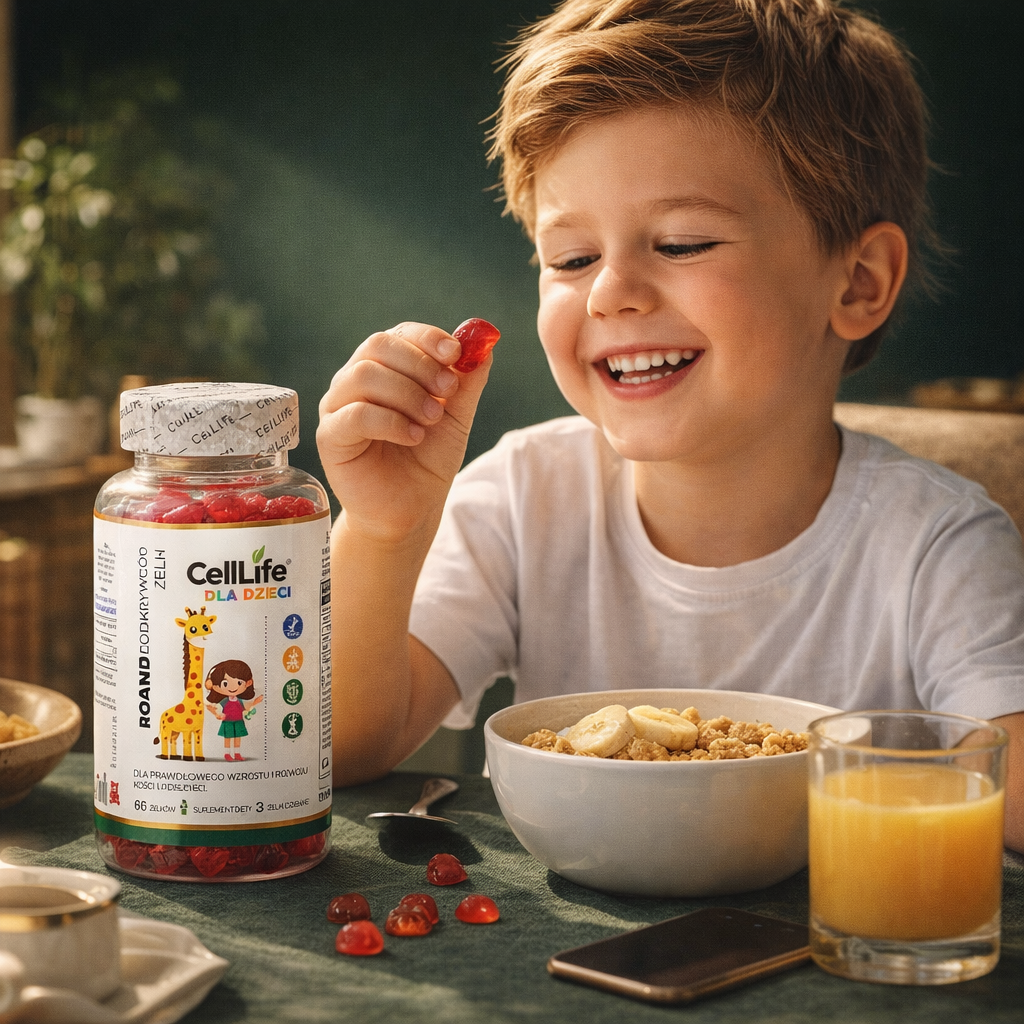 Cell Life Żelki dla Dzieci Rośnij Zdrowo D3 K2 MK7 Cynk Witamina C 60 szt