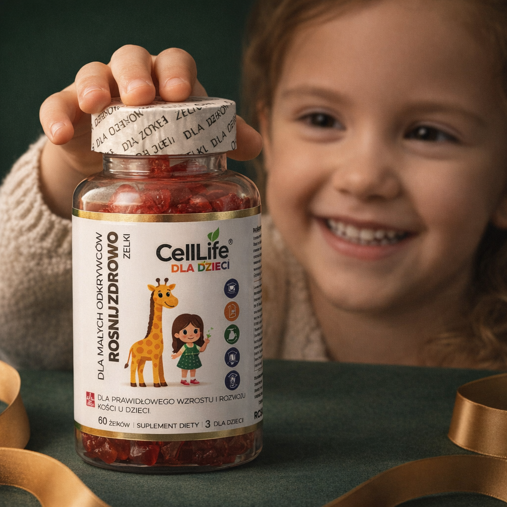 Cell Life Żelki dla Dzieci Rośnij Zdrowo D3 K2 MK7 Cynk Witamina C 60 szt