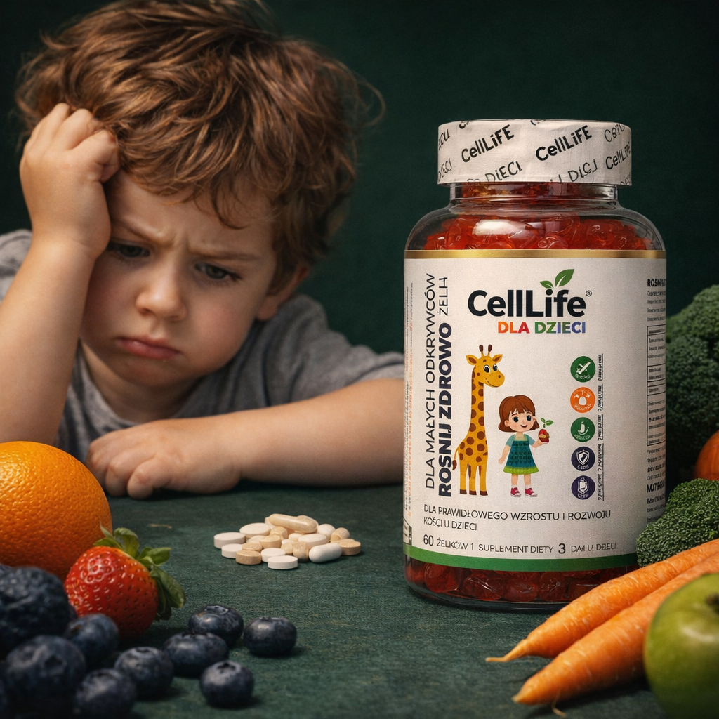 Cell Life Żelki dla Dzieci Rośnij Zdrowo D3 K2 MK7 Cynk Witamina C 60 szt