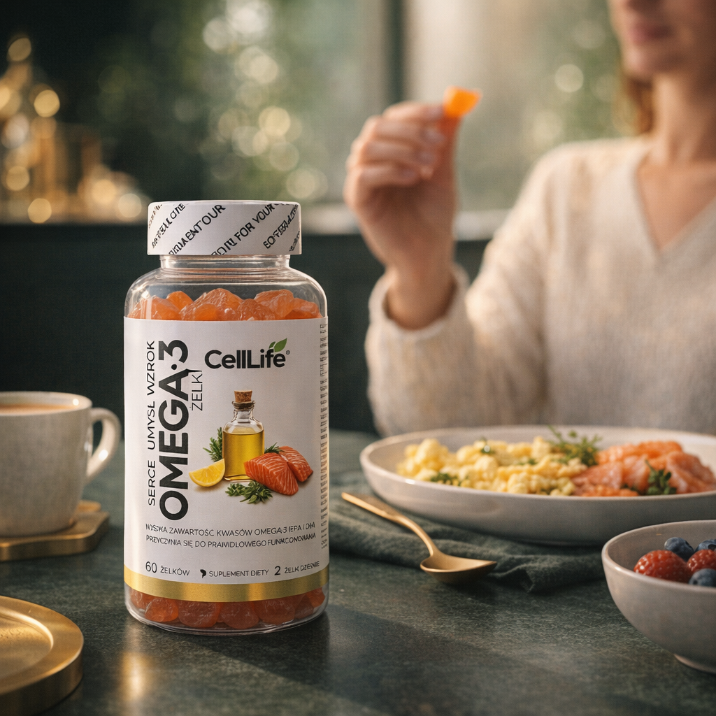 Cell Life Omega 3 Żelki Olej z Alg Morskich EPA DHA 1000 mg 60 szt.