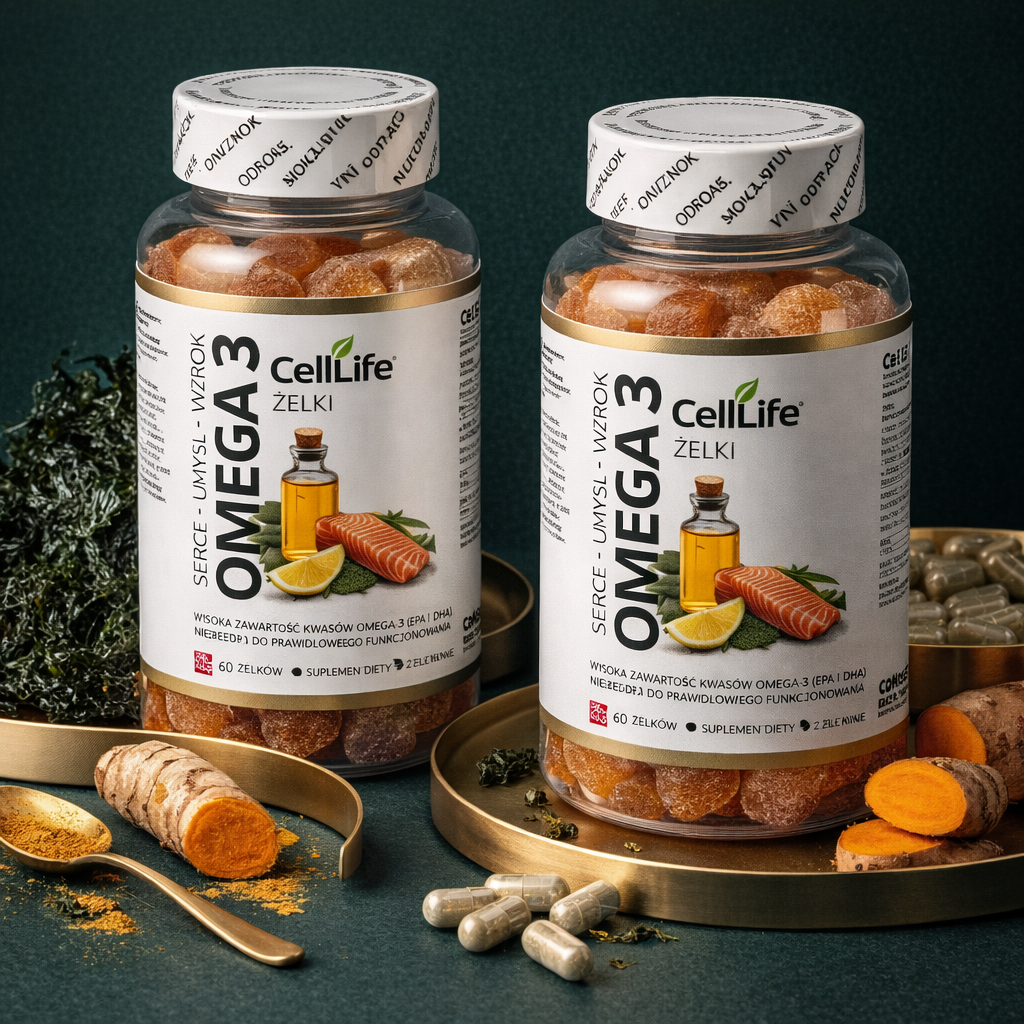 Cell Life Omega 3 Żelki Olej z Alg Morskich EPA DHA 1000 mg 120 szt.