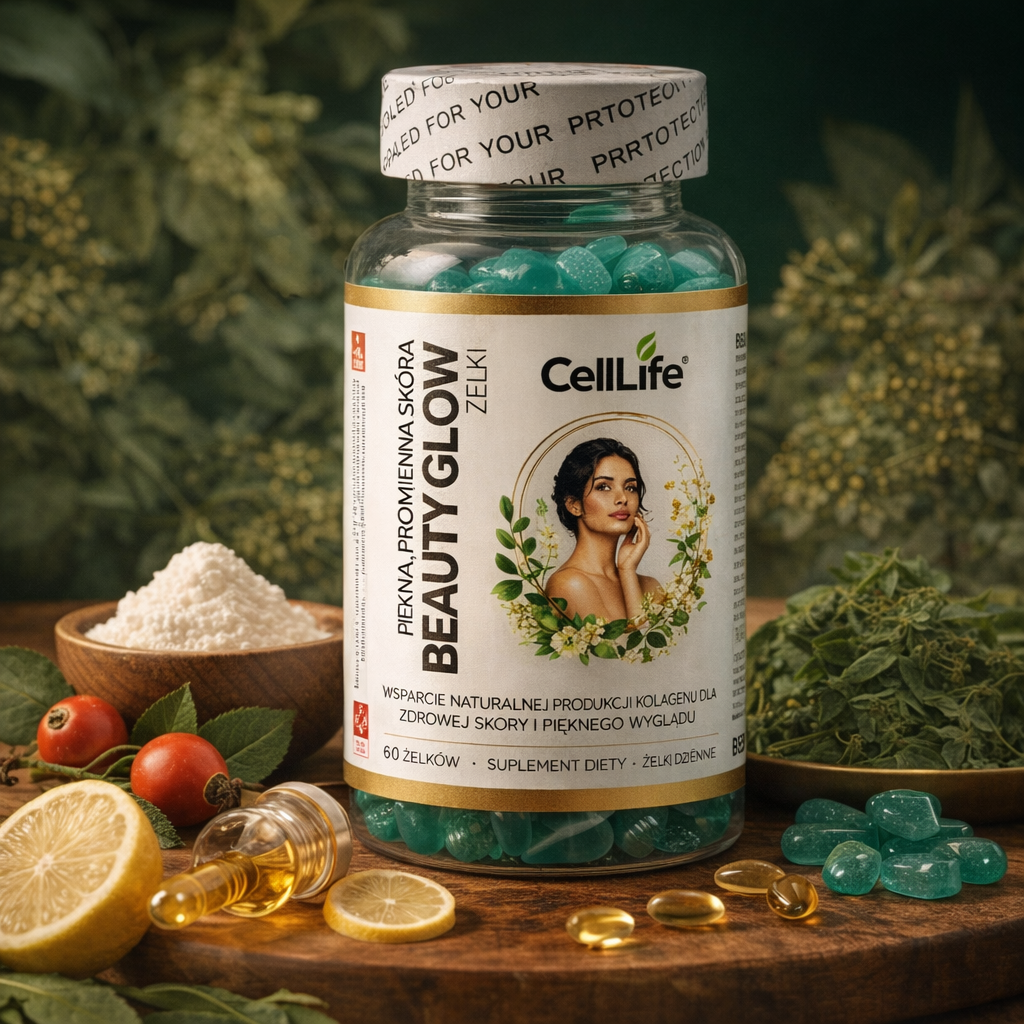 Cell Life Beauty Glow Żelki włosy skóra paznokcie L-Glutation 500 mg 60szt.