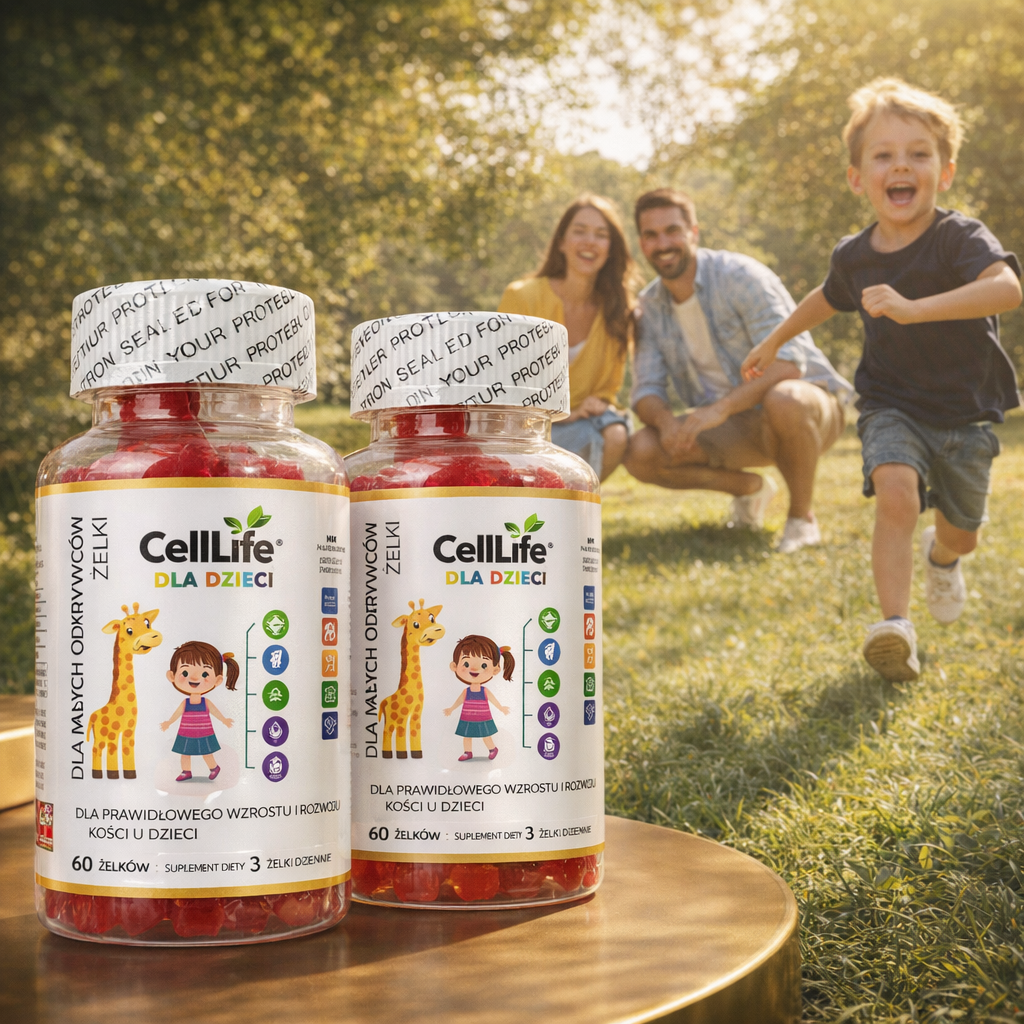 Cell Life Żelki dla Dzieci Rośnij Zdrowo D3 K2 MK7 Cynk Witamina C 120 szt